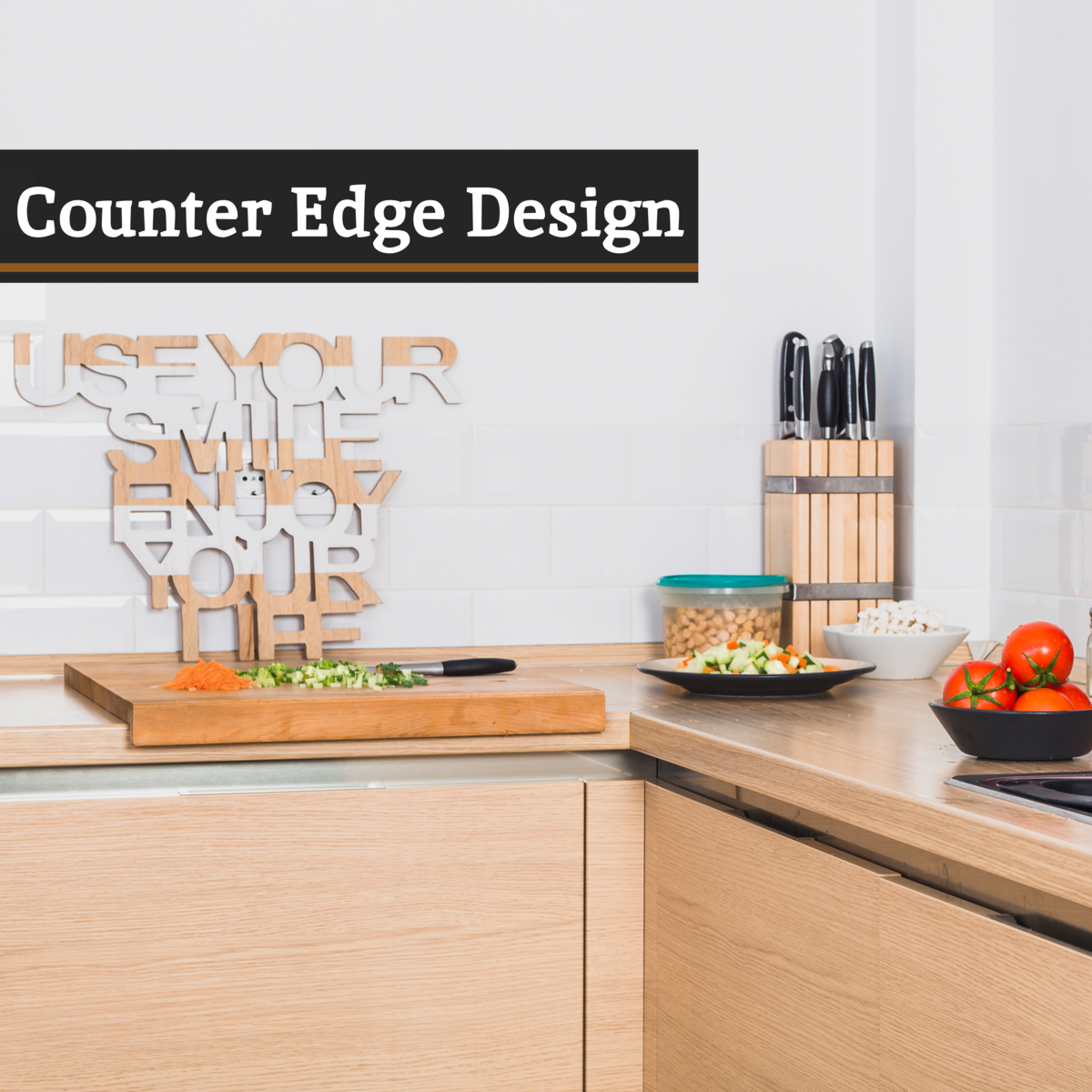 Aleki Natural Bamboo Rectangular Worktop Saver and Serving Board