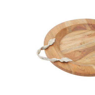 Vine Large Acacia Wood Round Tray