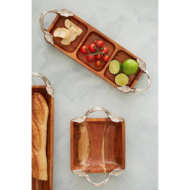 Acacia Wood 3 Section Serving Dish | Vine