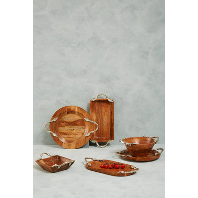 Vine Acacia Wood  Rectangular Bowl