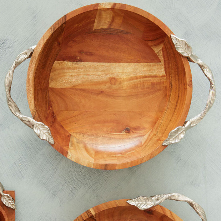 Vine Acacia Wood Serving Bowl