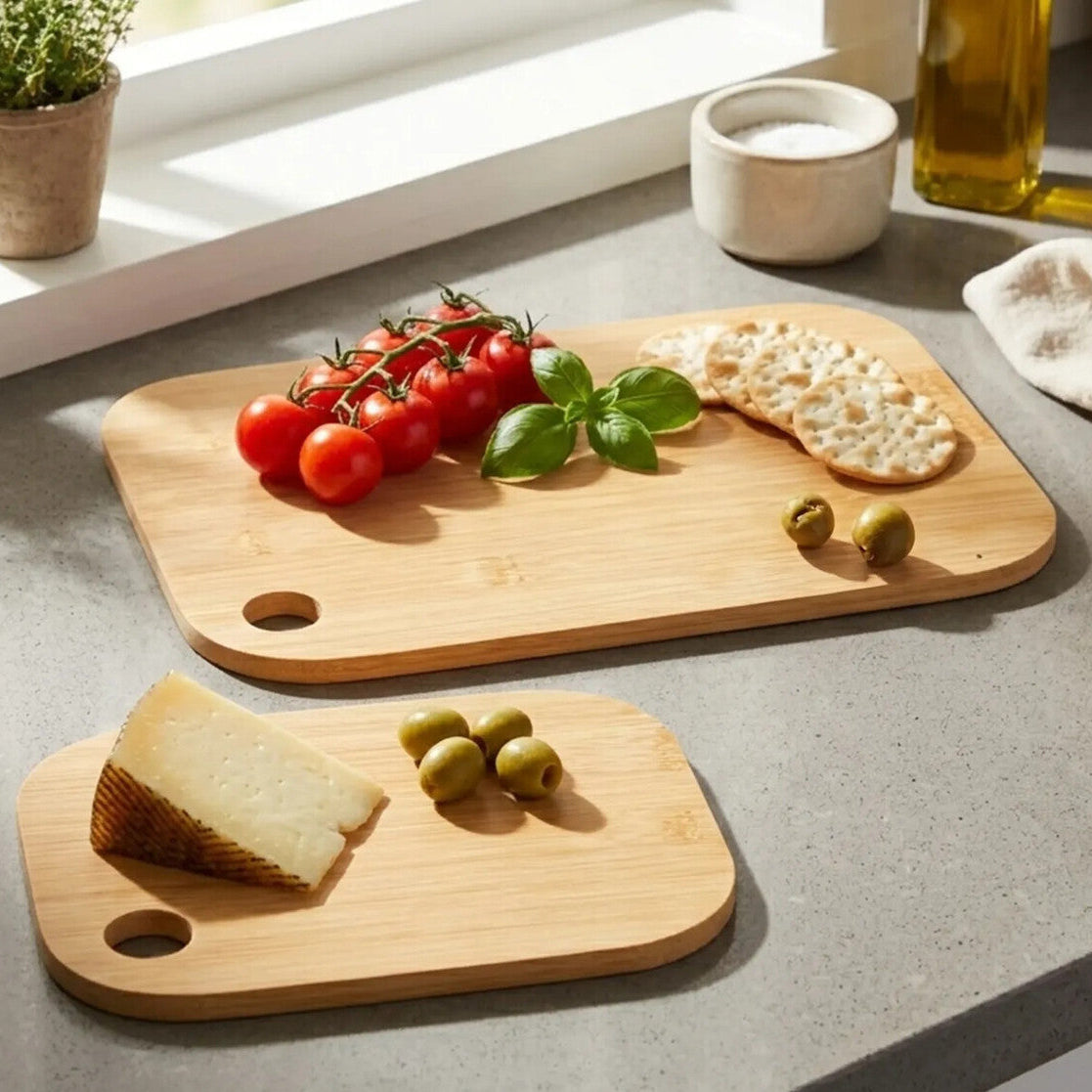 Dahra Set Of 2 Bamboo Cutting and Serving Boards