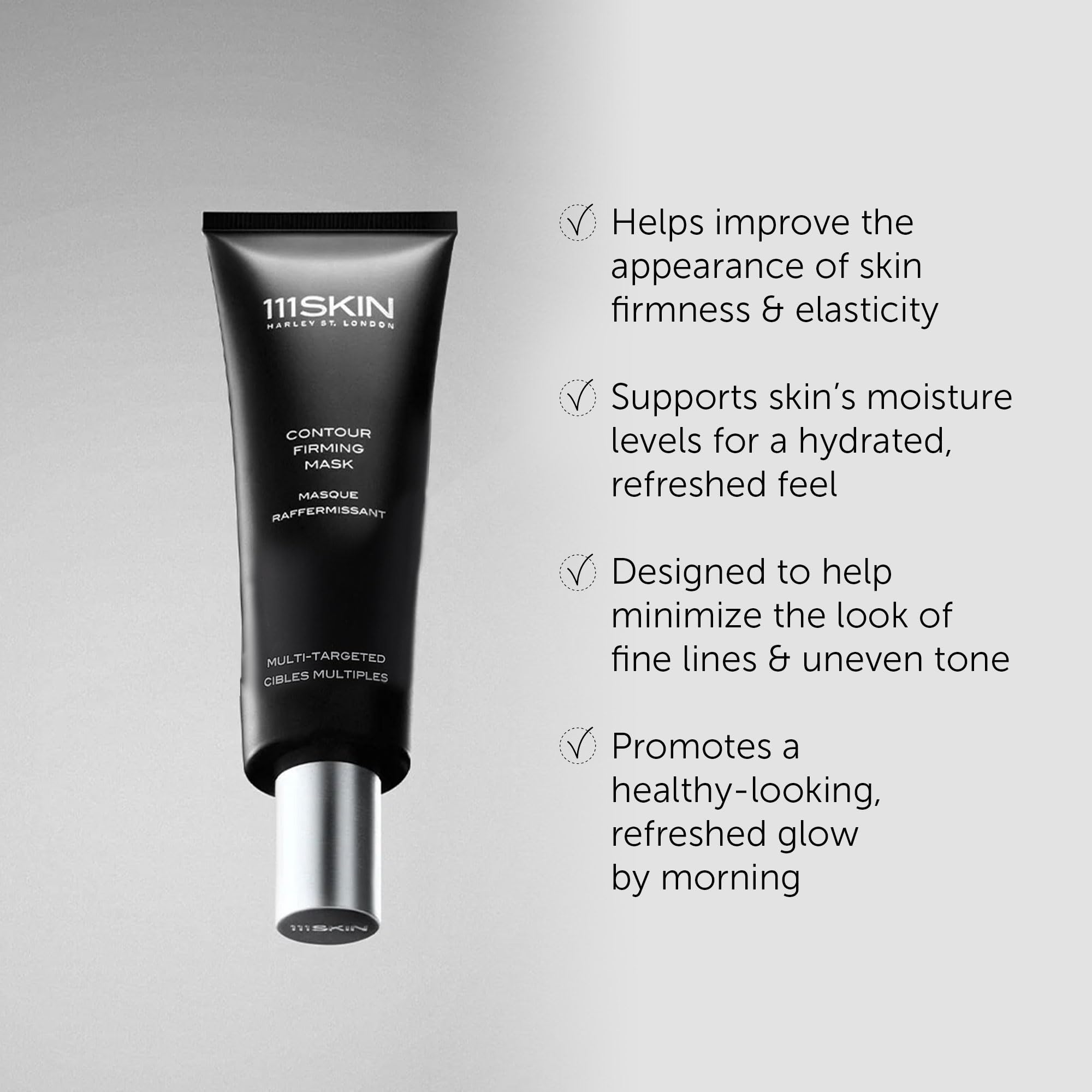 111SKIN Black Diamond Contour Firming Mask | Overnight Hydration with Hyaluronic Acid & Diamond Peptides