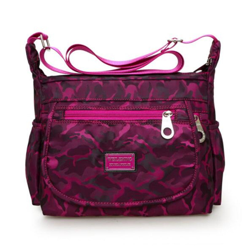 Casual Waterproof Nylon Printed Middle-Aged and Elderly Shoulder Bag Simple Cloth Bag Messenger Bag