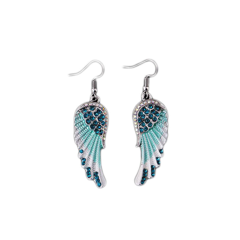 Fashion Angel Wings with Diamond Earrings