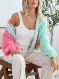 Idle Style Knitted Pocket Sweater Cardigan Coat