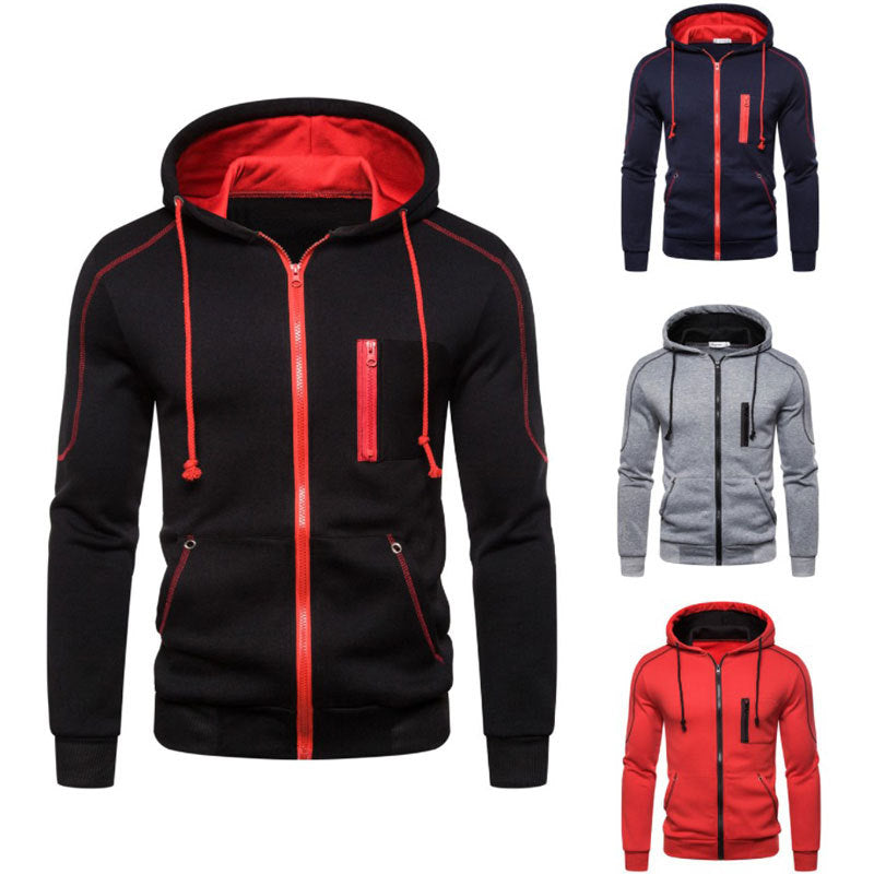 New Men's Sports Cardigan Hooded Sweater