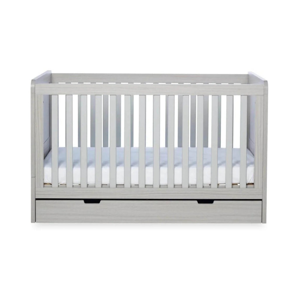 Ickle Bubba Pembrey Cot Bed & Under Drawer Ash Grey - Without Mattress