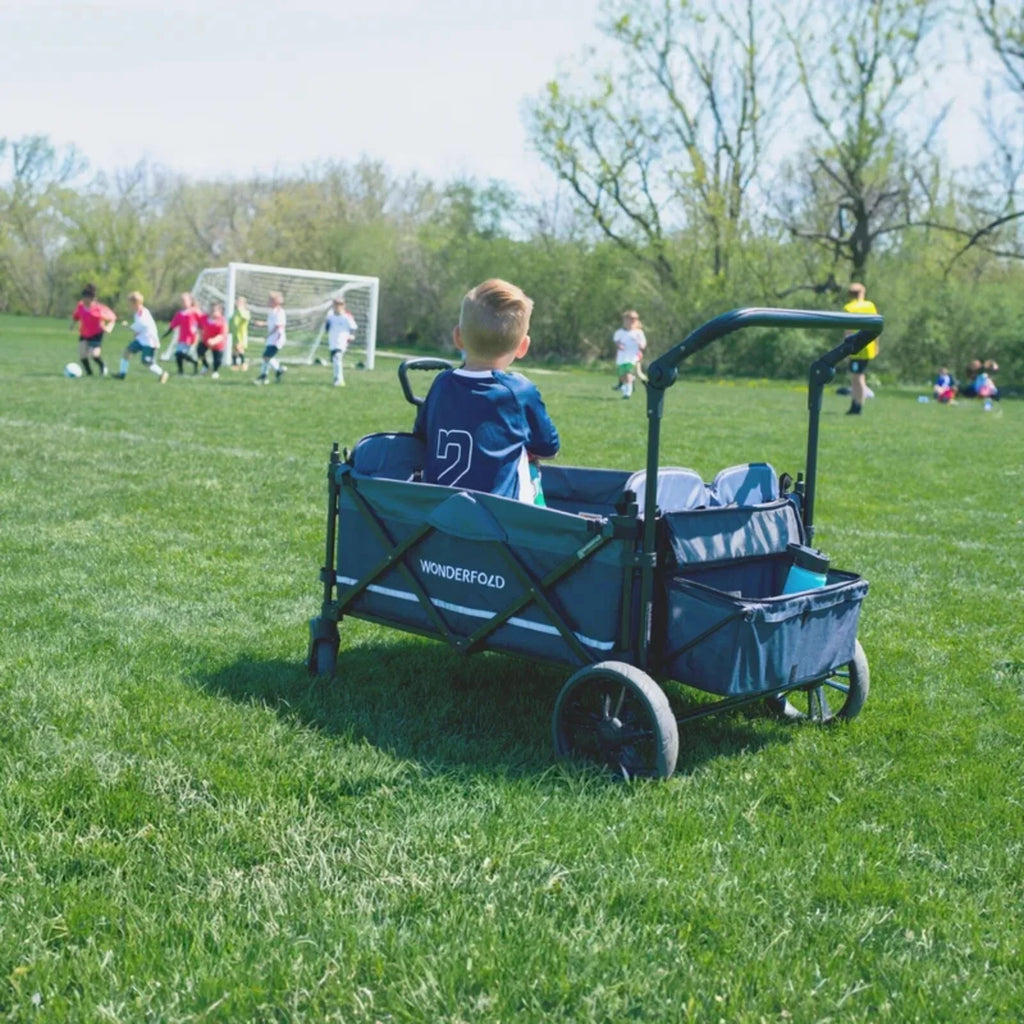 Wonderfold X4R Push and Pull Quad Stroller Wagon - Sapphire Navy