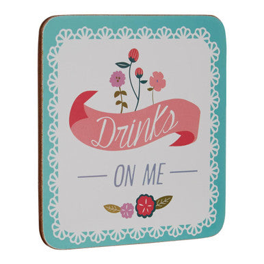 Amelie Assorted Cork Coaster Set of 4 with Floral Design