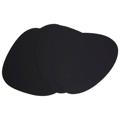 Catlins Pebble 4 Piece Black Leather Placemats