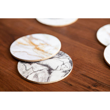 Mimo 6 Piece Marble Effect Assorted Cork Coasters