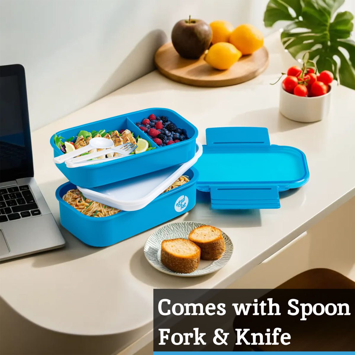 Grub Tub Blue 2 Tier Lunch Box