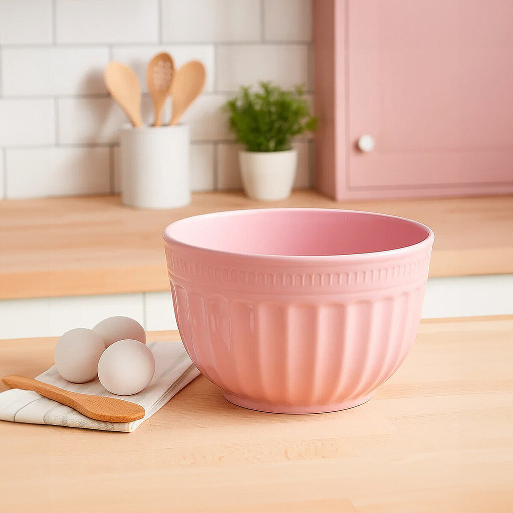 Alden Pink Melamine Medium Fluted Mixing Bowl