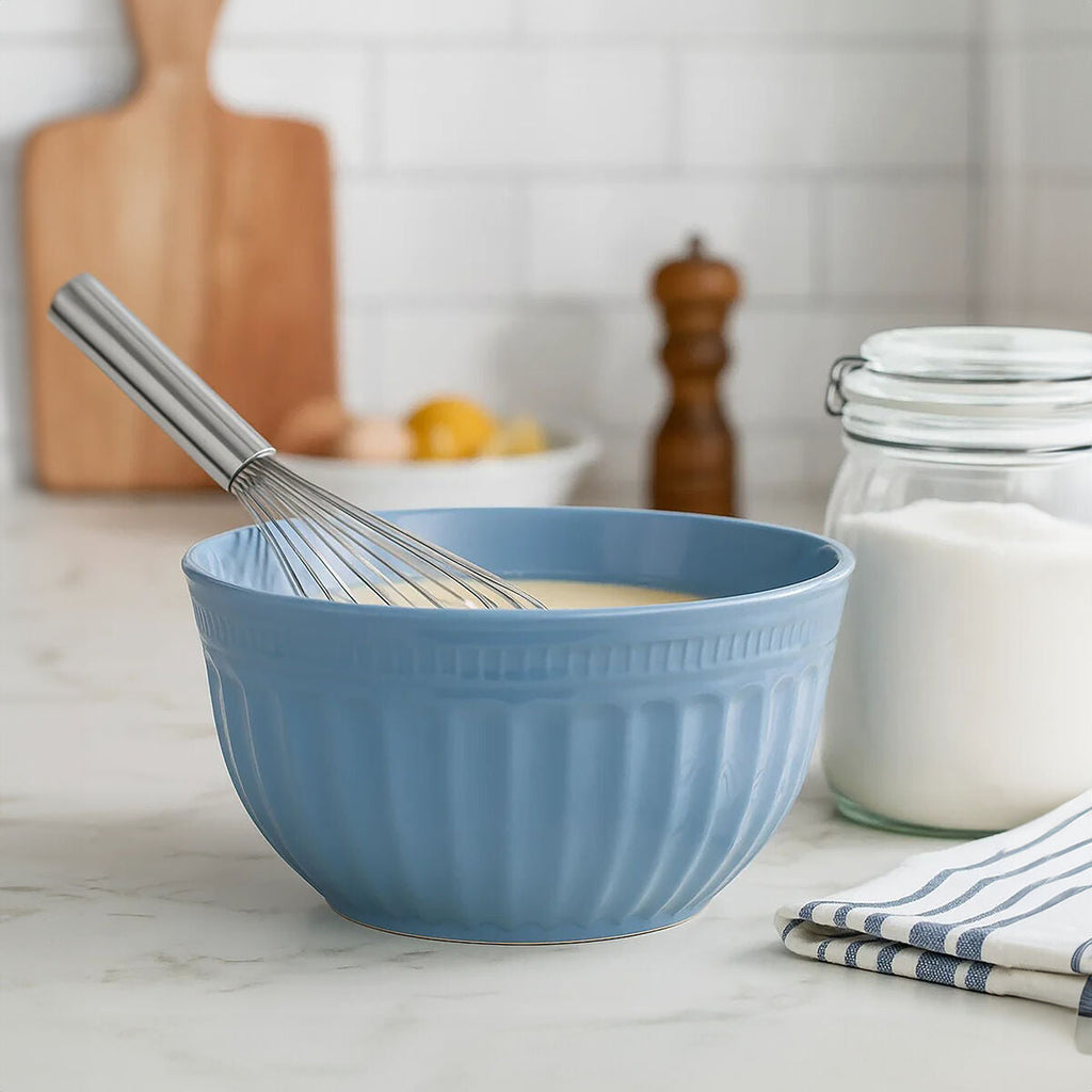 Alden Blue Melamine Medium Fluted Mixing Bowl