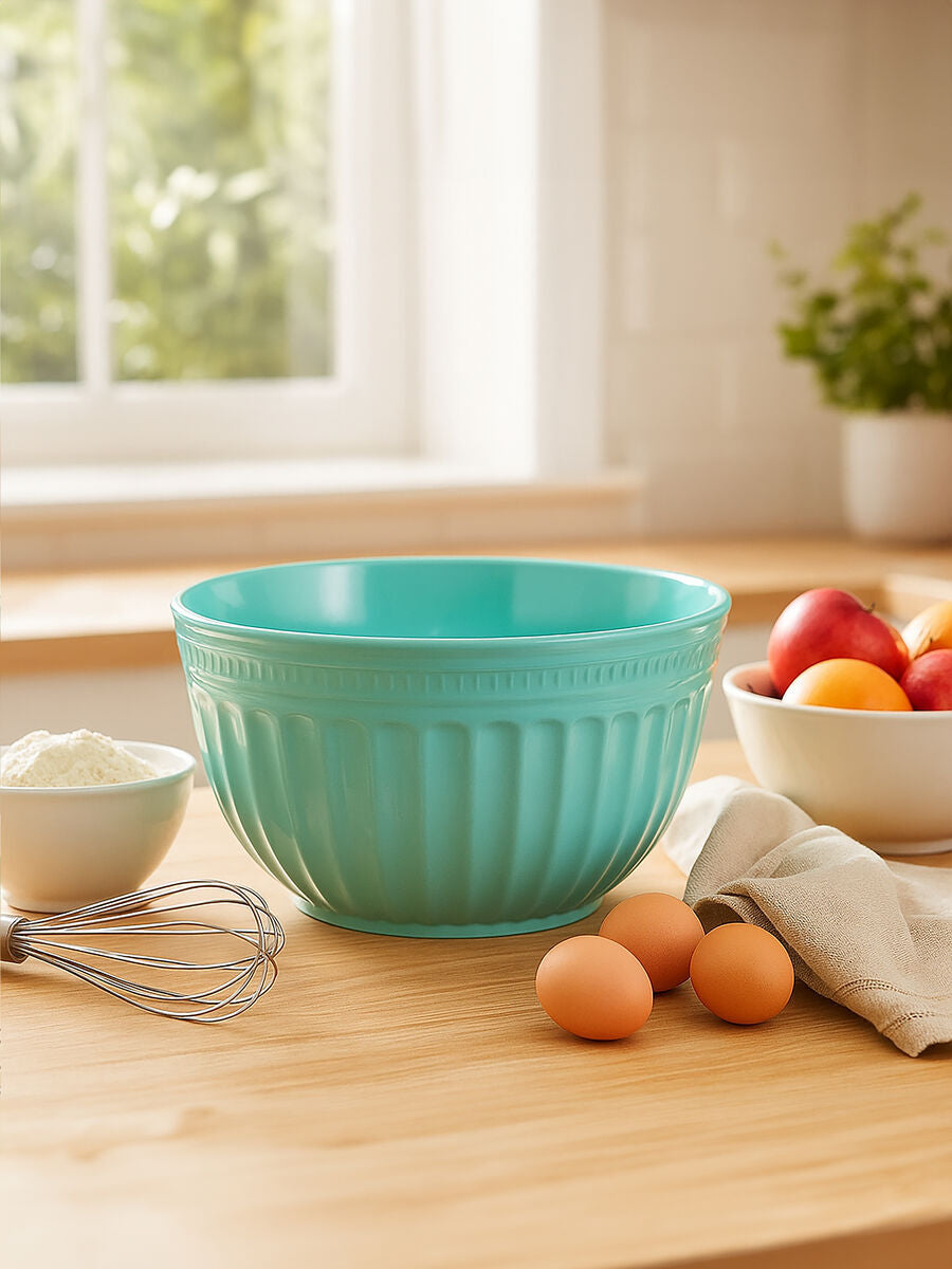 Alden Green Melamine Extra Large Fluted Mixing Bowl