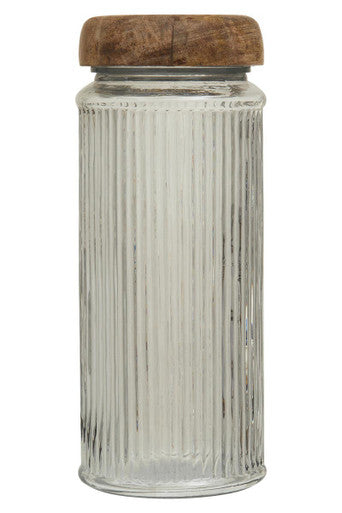Glass Storage Jar with Mango Wood Lid 2400ml | Garner
