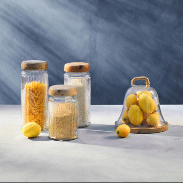 Glass Storage Jar with Mango Wood Lid 2400ml | Garner