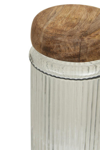 Glass Storage Jar with Mango Wood Lid 2400ml | Garner