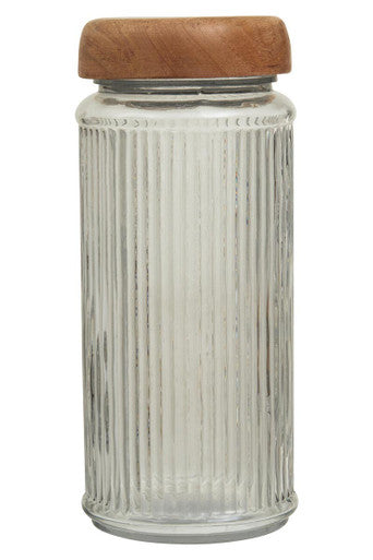 Glass Storage Jar with Mango Wood Lid 2000ml | Garner