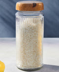 Glass Storage Jar with Mango Wood Lid 2000ml | Garner