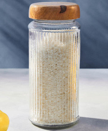 Glass Storage Jar with Mango Wood Lid 2000ml | Garner