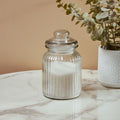 Abbie Clear Glass Ribbed Storage Jar 1000ml