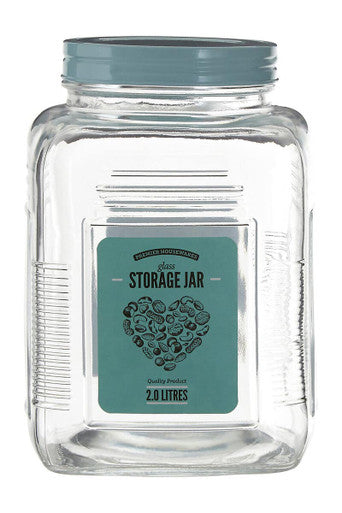 Assorted Square Clear Glass Large Storage Jar | Luca