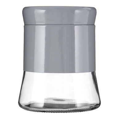 Grey Steel and Glass Storage Jar - 800ml | Luca
