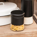 Black Steel and Glass Storage Jar - 800ml | Luca