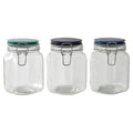 Glass Storage Jar 1050 ml  (3 Assorted Colours) | Luca