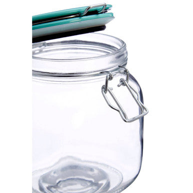 Glass Storage Jar 1050 ml  (3 Assorted Colours) | Luca