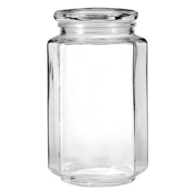 Abbie Hexagonal Glass Storage Jar - 1040ml