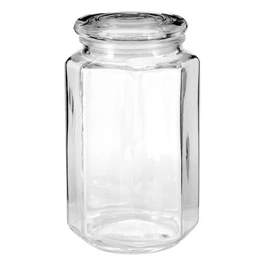 Abbie Hexagonal Glass Storage Jar - 1040ml