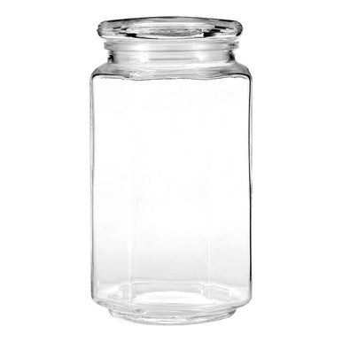 Abbie Hexagonal Glass Storage Jar - 1040ml
