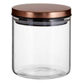 Glass Storage Jar with Rose Gold Lid 550ml | Freska