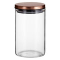 Glass Storage Jar with Rose Gold Lid  950ml | Freska