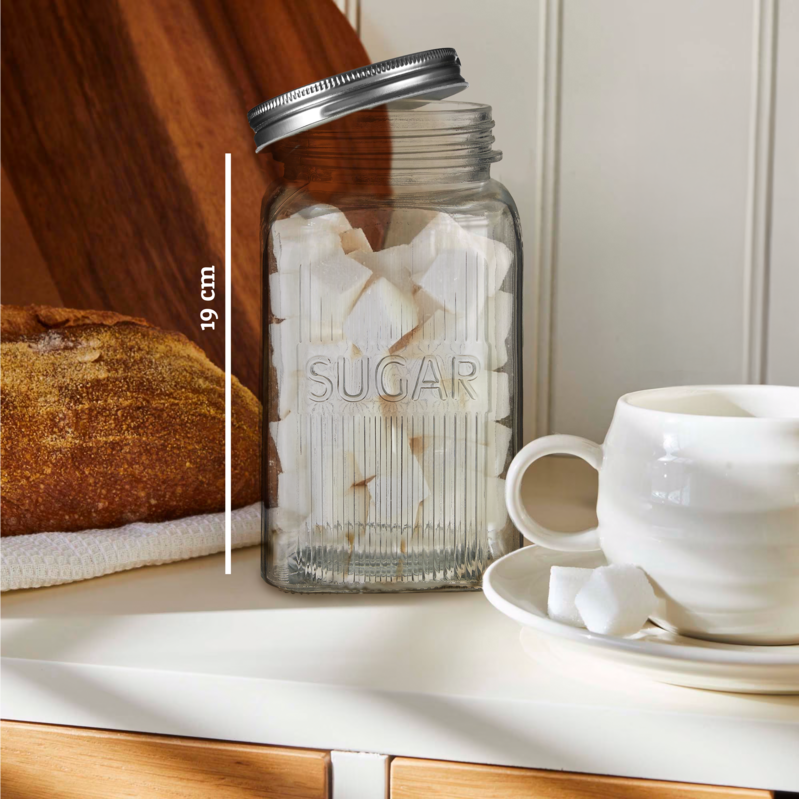 Set Of Three Glass Jars With Silver Lids | Luca