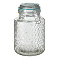 Apiary Clear Glass Honeycomb Jar with Blue Silicone Seal 1300ml
