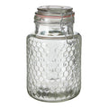 Apiary Clear Glass Honeycomb Jar with Pink Silicone Seal 1300ml