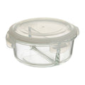 2 Section Round Glass Container with Lid 950 Ml | Freska