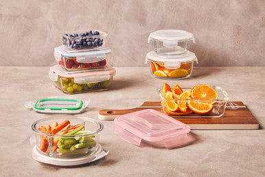 2 Section Round Glass Container with Lid 950 Ml | Freska