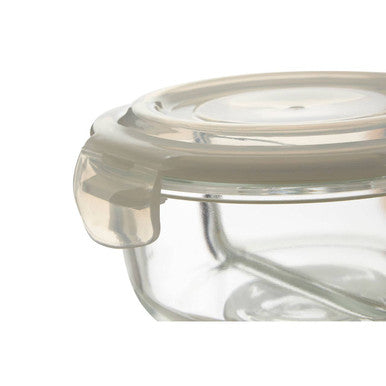 2 Section Round Glass Container with Lid 950 Ml | Freska
