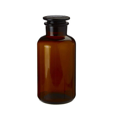 Apothecary Amber Glass Medium Bottle with Matching Lid 500ml