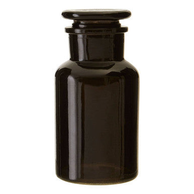 Apothecary Black Glass Small Reagent Bottle with Embossed Label 250ml