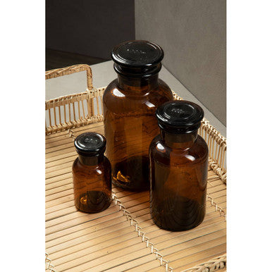 Apothecary Black Glass Reagent Bottle