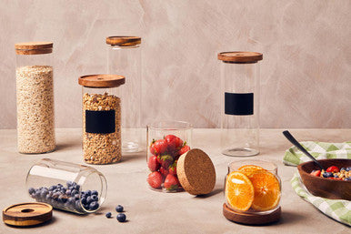 Glass Jar with Acacia wood Lid 1600ml | Freska