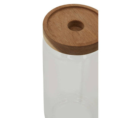Glass Storage Jar with Acacia Wood Lid 1000ml | Freska
