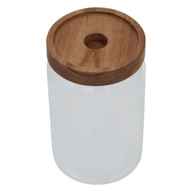 Glass Storage Jar with Acacia Wood Lid 800ml | Freska
