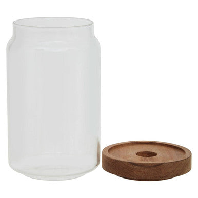 Glass Storage Jar with Acacia Wood Lid 800ml | Freska